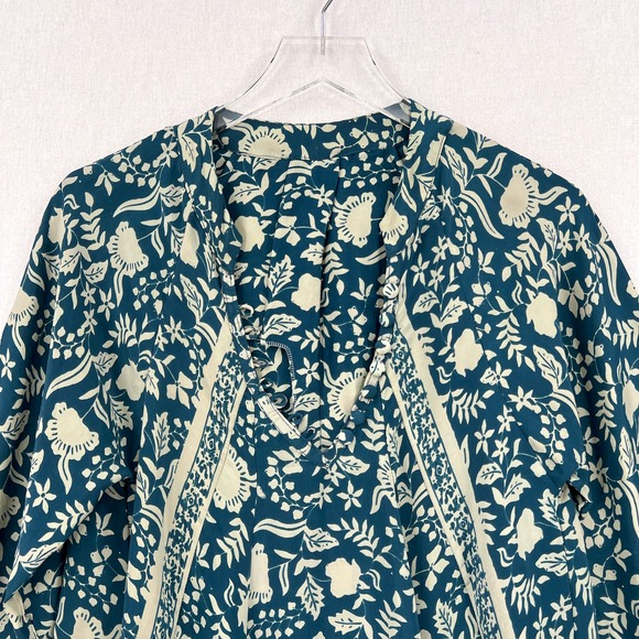 NATALIE MARTIN Fiore Short Dress Womens Small Pomegranate Blue Floral Print - Picture 6 of 16